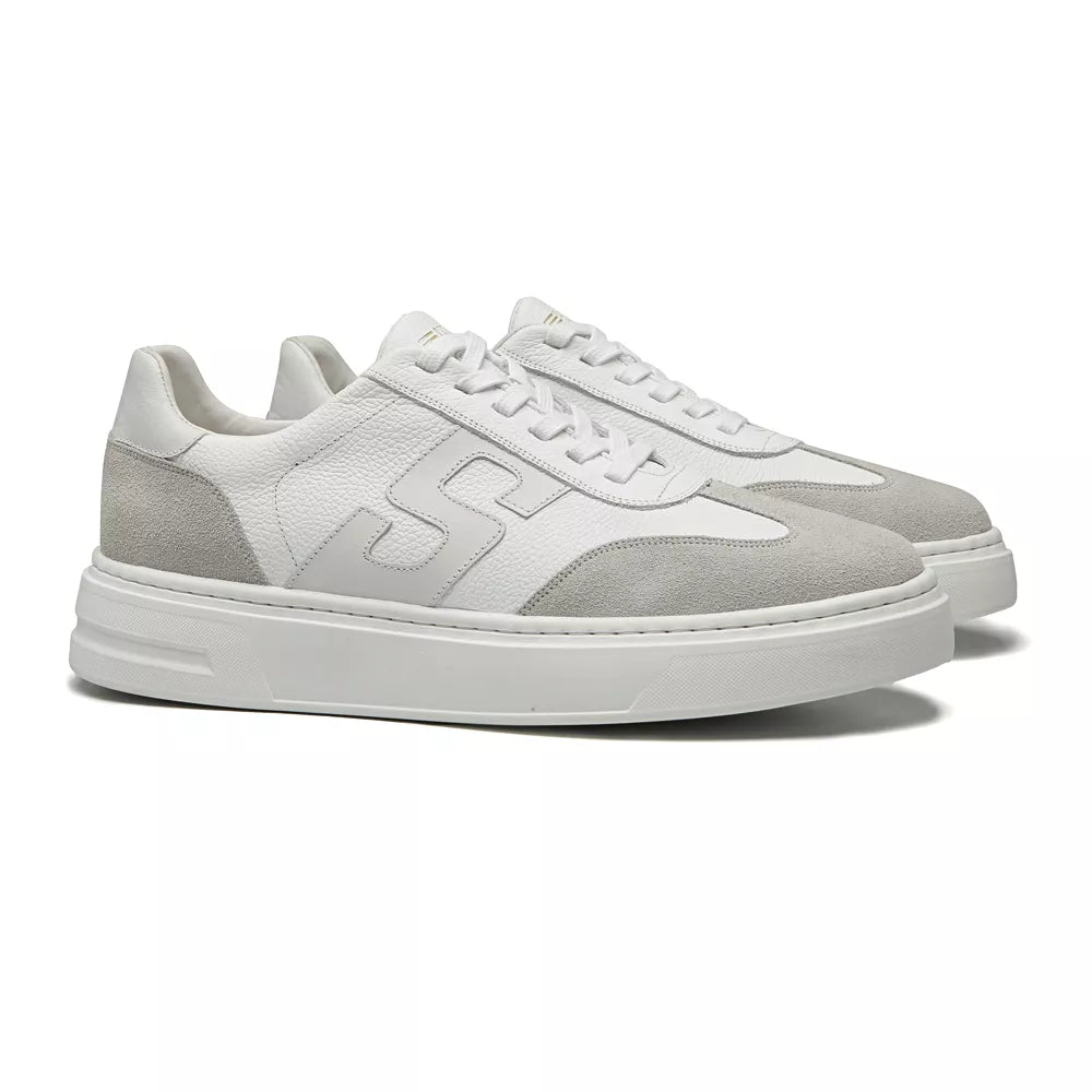 TÊNIS MASCULINO CASUAL EM COURO BRANCO COM CONFORTO - SNOW