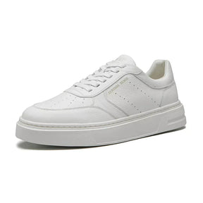 TÊNIS MASCULINO CASUAL EM COURO BRANCO COM CONFORTO