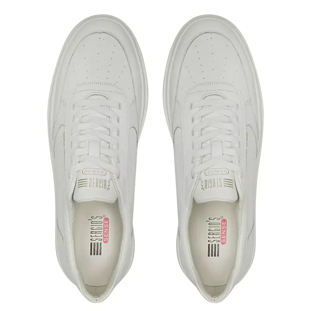 TÊNIS MASCULINO CASUAL EM COURO BRANCO COM CONFORTO