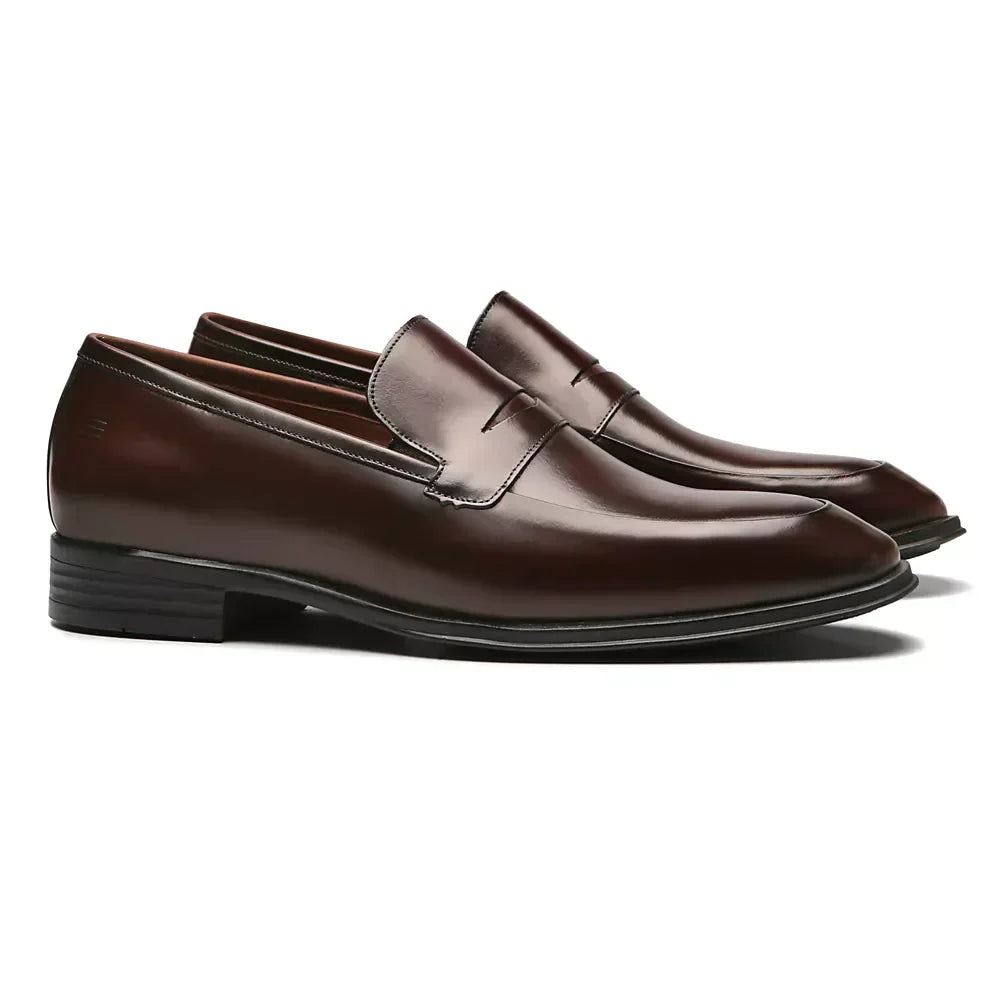SAPATO LOAFER MASCULINO SOCIAL EM COURO MARROM COM CONFORTO - BROWN
