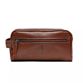 NECESSAIRE MASCULINA EM COURO MARROM - WHISKY