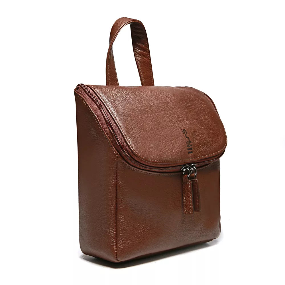 NECESSAIRE MASCULINA EM COURO MARROM - WHISKY