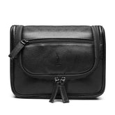 NECESSAIRE MASCULINA EM COURO PRETO - MADRAS