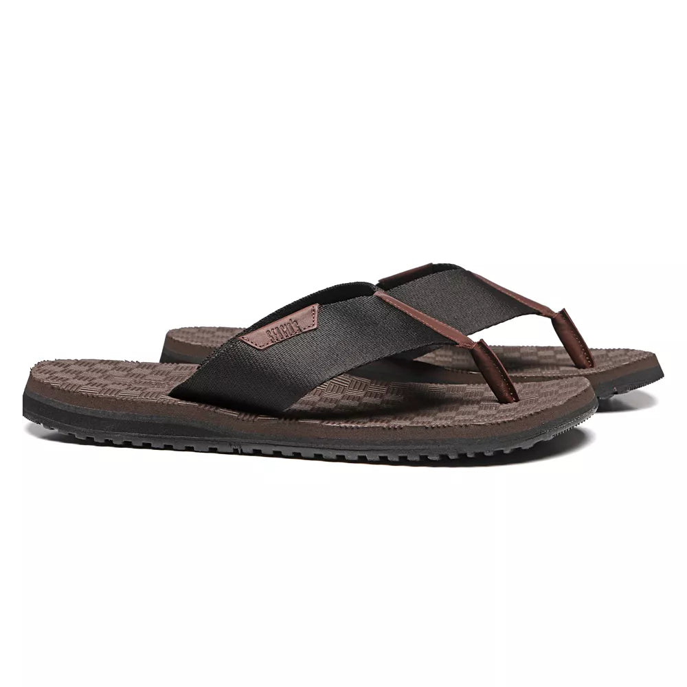CHINELO MASCULINO CASUAL EM COURO PRETO - TMOURO-PRETO