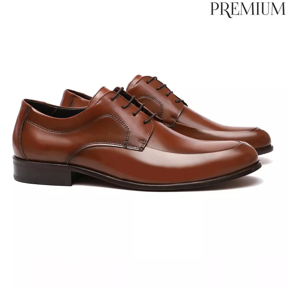 Sapato Derby Masculino Social Em Couro Marrom - WHISKY