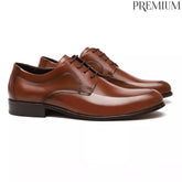 Sapato Derby Masculino Social Em Couro Marrom - WHISKY