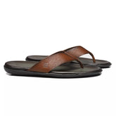 CHINELO MASCULINO CASUAL EM COURO MARROM - CAMEL
