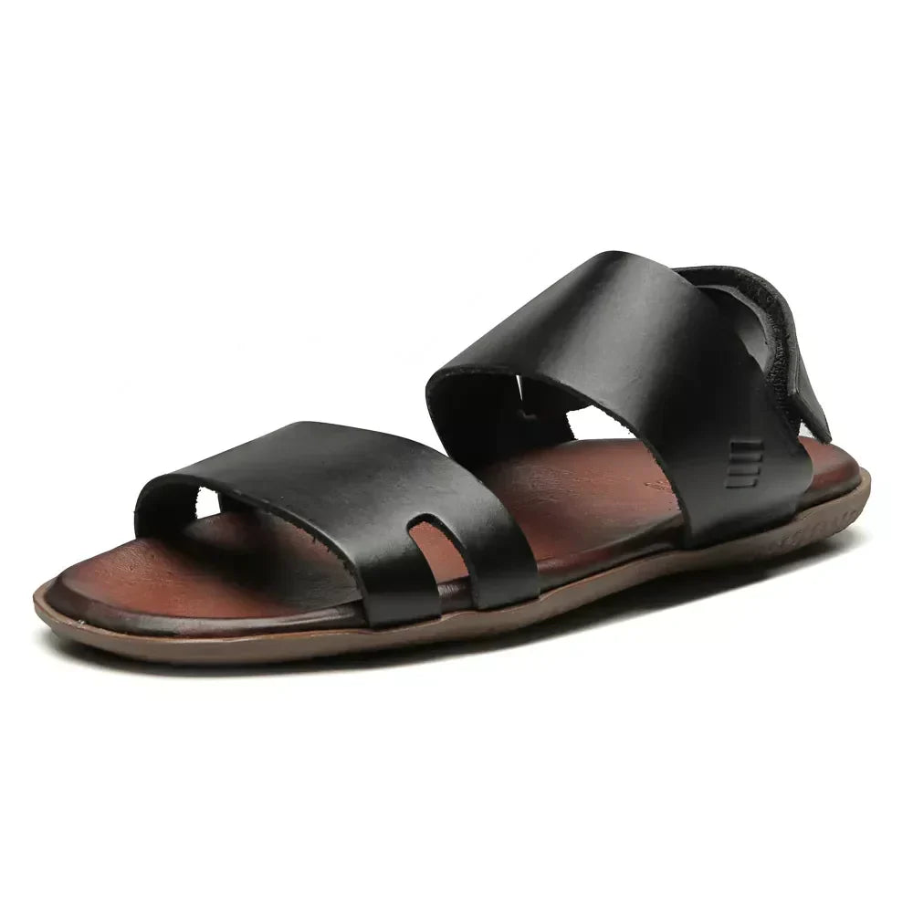 SANDÁLIA MASCULINA CASUAL EM COURO - SKAR PRETO