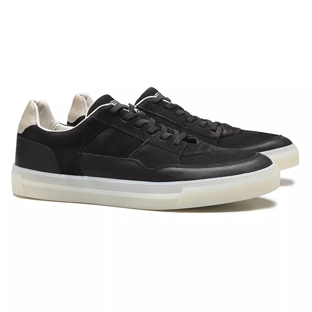 TÊNIS MASCULINO CASUAL EM COURO PRETO COM CONFORTO