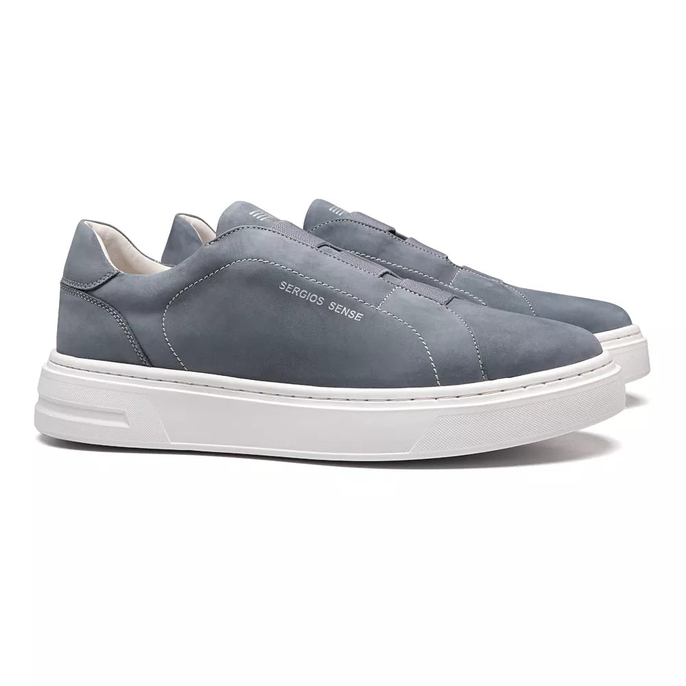 TÊNIS MASCULINO CASUAL EM COURO AZUL COM CONFORTO - BLUE BERRY