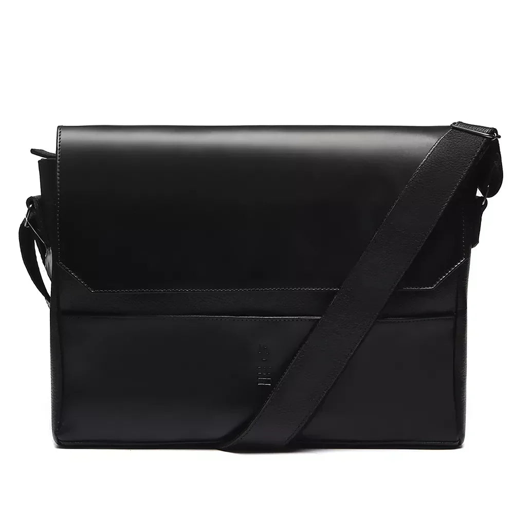 Pasta Porta Notebook Masculina Em Couro - PRETA-PRETA